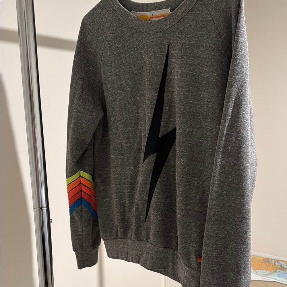 Gray Lightning Bolt Sweater